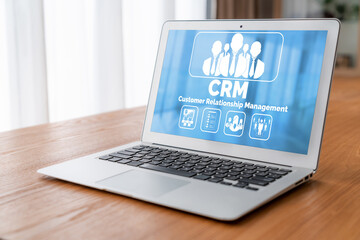Customer relationship management system on modish computer for CRM business and enterprise