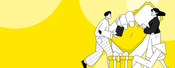 Online shopping e-commerce flat vector concept operation illustration
