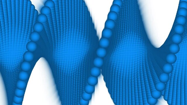 Animated future colourful  3D rendered loopable animation of rotating DNA glowing molecule on blue background. Genetics concept.
