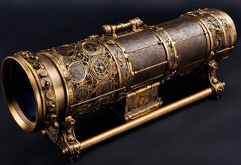 elescope with intricate brass detailing