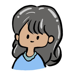 Kawaii girl hand drawing