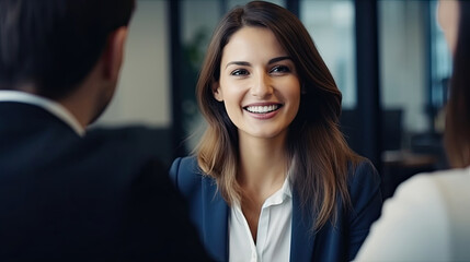 Business woman meeting with colleagues in the office