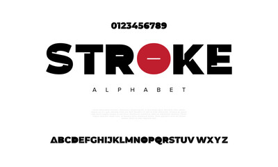 Stroke creative modern urban alphabet font. Digital abstract moslem, futuristic, fashion, sport, minimal technology typography. Simple numeric vector illustration