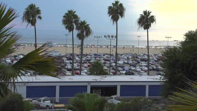 California Beach Parking Lot Sunrise Sunset Palm Trees