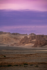 texture of the sand, Yardang landform (formed by wind erosion)