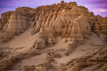 texture of the sand, Yardang landform (formed by wind erosion)