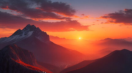 Sunset over the mountains