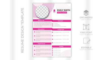 vector professional modern resume design template