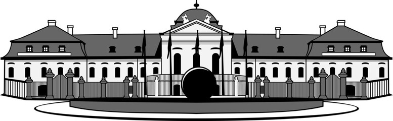 Presidential Palace Bratislava design vector art