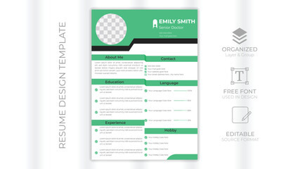 vector professional modern resume design template