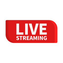 Live Streaming In Red Rectangle Shape For Online Video
