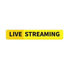 Live Streaming In Yellow Rectangle Shape For Online Video
