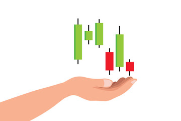  Trade of stock. Chart of forex with candles. Graph for financial market. 