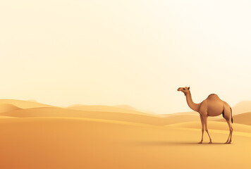 Fototapeta na wymiar Eid al-Adha banner design with camel animal. AI Generated Images