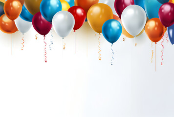 Birthday banner design with colorful balloons. AI Generated Images