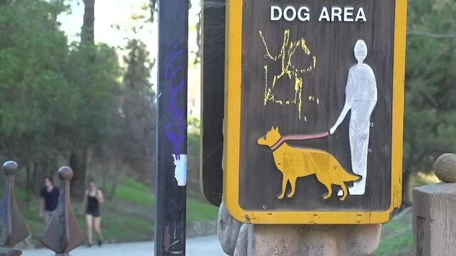 Dog Leash Sign Park Hikers Day 
