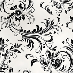 Fototapeta premium Seamless pattern black paisley,white background,vector graphic.
