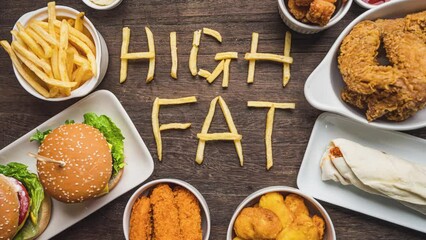 Unhealthy High Fat Food Freeze Frame Video
