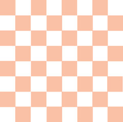 Chess board seamless pattern. Peach. Pastel Color. Art design checkered, checkerboard, chessboard, planes. Abstract concept graphic element
