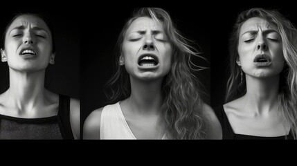 Woman shouting, stop violence against Women,sexual abuse, human trafficking, Day for the Elimination of Violence Against Women concept