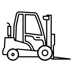 Forklift outline icon. Transportation illustration for templates, web design and infographics. 
