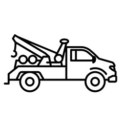 Tow truck illustration. Simple single icon	

