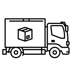 Delivery Truck outline icon. Transportation illustration for templates, web design and infographics. 