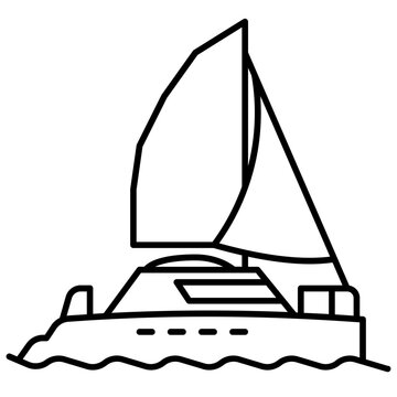 Sail boat outline icon. Transportation illustration for templates, web design and infographics	
