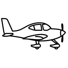 Propeller aeroplane outline icon. Transportation illustration for templates, web design and infographics. 
