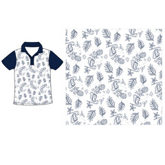 polo t shirt summer pattern print vector art