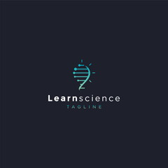 learn science logo design template, vector logo, premium.