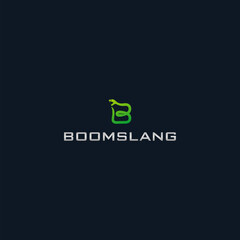 boomslang snake logo, letter B logo design