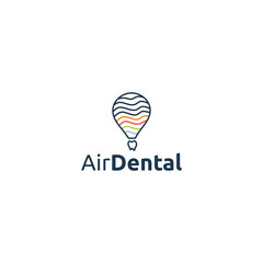 Tooth balloon logo design concept. premium logo. dental logo design.