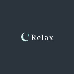 relax logo design concept  moon premium logo.