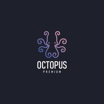 Octopus logo design template Premium Vector.