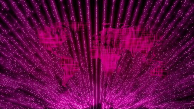 Animated abstract technology background. futuristic cyberspace. data, hi-tech concept. virtual map. Looped map animation motion graphics design. 