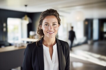 Fototapeta premium portrait of successful businesswoman standing at home office looking at camera