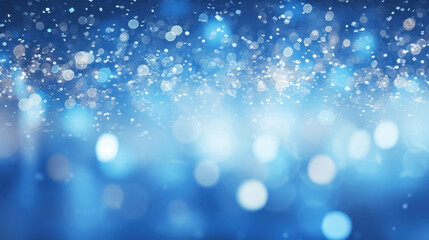 Christmas lightening and bokeh blue background
