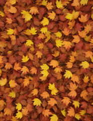 Generative KI buntes Herbstlaub in gelb, orange, rot