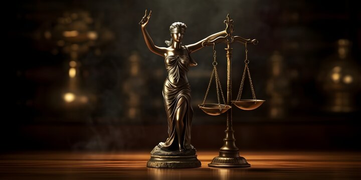 scales of justice on a black background