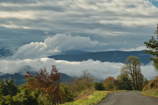 Blick von Ambleon in das Bugey im Ain in Frankreich