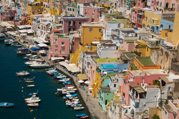 landscape of Marina Corricella at Procida