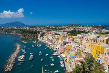 landscape of Marina Corricella at Procida