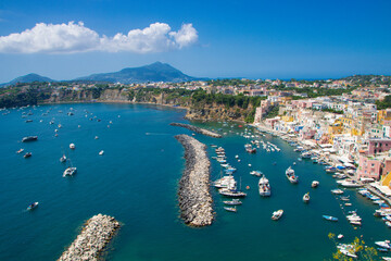 landscape of Marina Corricella at Procida