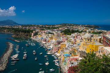 landscape of Marina Corricella at Procida