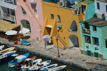 landscape of Marina Corricella at Procida