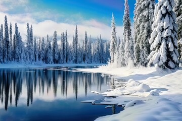 A Color Photo of a Winter Wonderland: Mesmerizing Snowscapes and Nature's Beauty