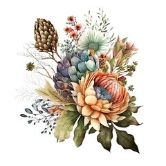 Fototapeta premium botanical bouquet Watercolor art