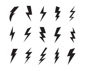 thunder Flash Lighting Icons, Lightning bolt Lightning flash icon set, vector stock