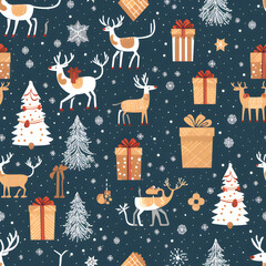 christmas elements,snow,santa clause,reindeer,giftbox,firework,vector graphic.